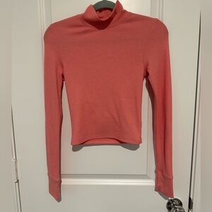 American Eagle Outfitters Turtleneck Waffle Crop Top